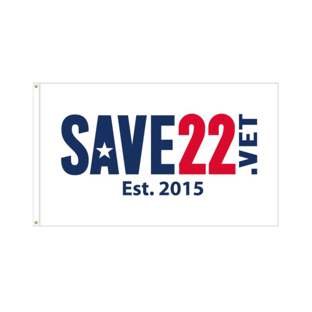 3'x5' White SAVE22 Flag